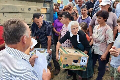 Distribution of relief goods