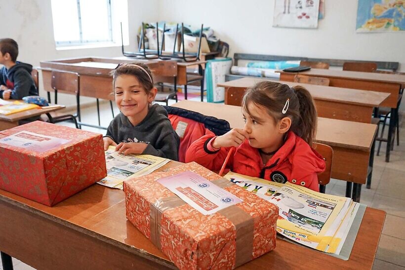 Children with their presents