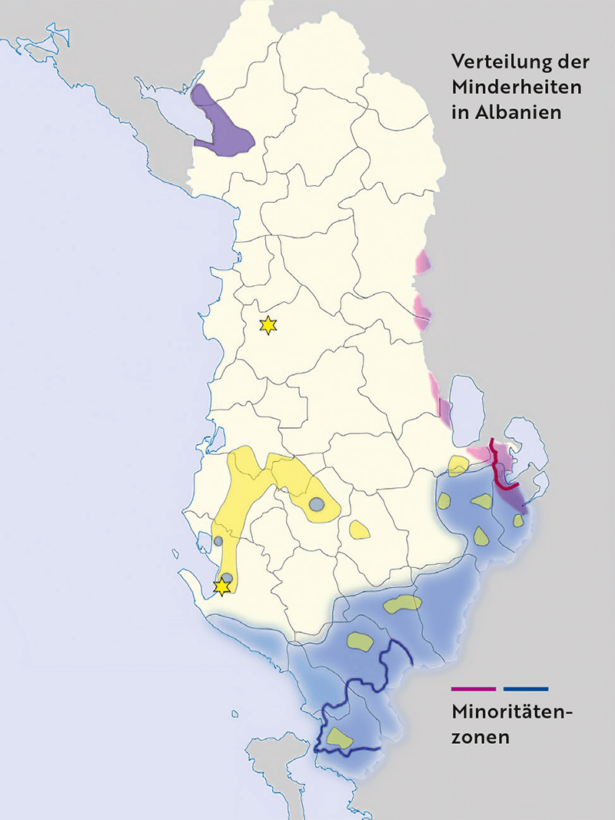 Verteilung der Minderheiten in Albanien